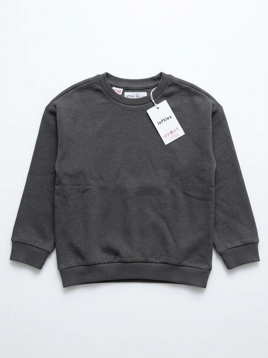 Classic Boys Dark Grey Crewneck Sweatshirt – Casual Long-Sleeve Pullover
