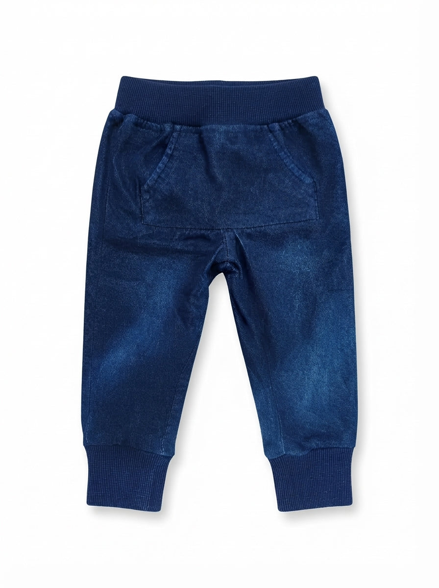 Boys' Blue Denim-Style Joggers – Comfortable Casual Pants