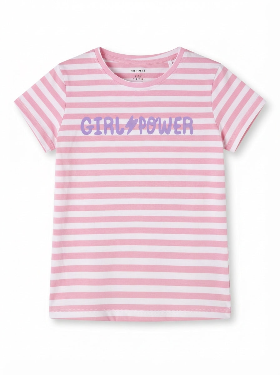 NAME IT Girls Striped Short-Sleeve T-Shirt