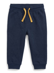 Boys’ Navy Blue Solid Jogger Pants – Soft Cotton Drawstring Sweatpants