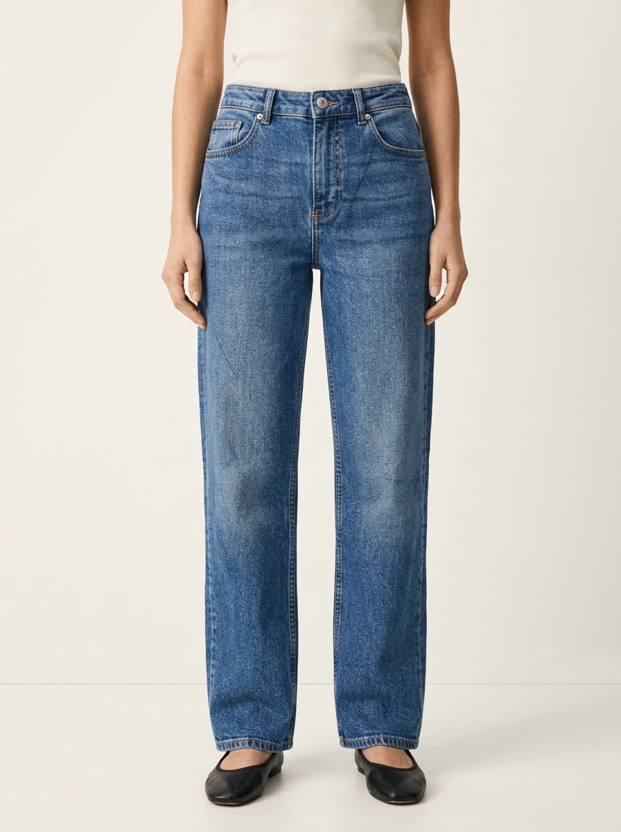 EL CORTE INGLES WOMENS HIGH-RISE STRAIGHT-LEG JEANS