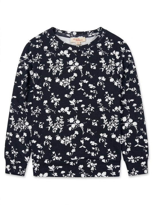 Girls' Floral Print Long Sleeve Sweatshirt Casual Crewneck Pullover
