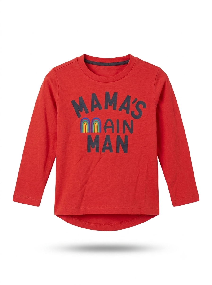Boys' "Mama's Main Man" Graphic Long-Sleeve Top