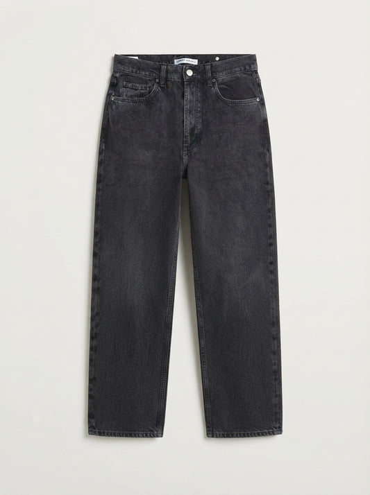 Vailent Women High-Rise Baggy Fit Denim Jeans in Washed Black