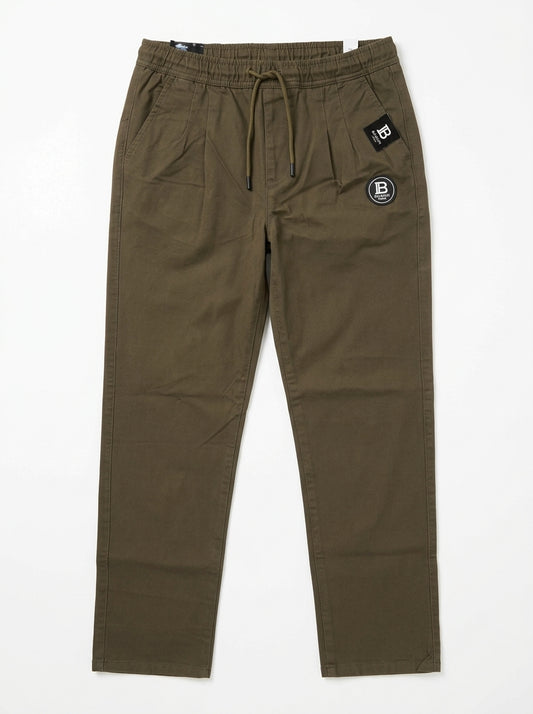 Men's Olive Green Casual Drawstring Trousers
