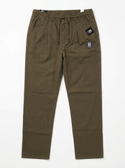 Men's Olive Green Casual Drawstring Trousers