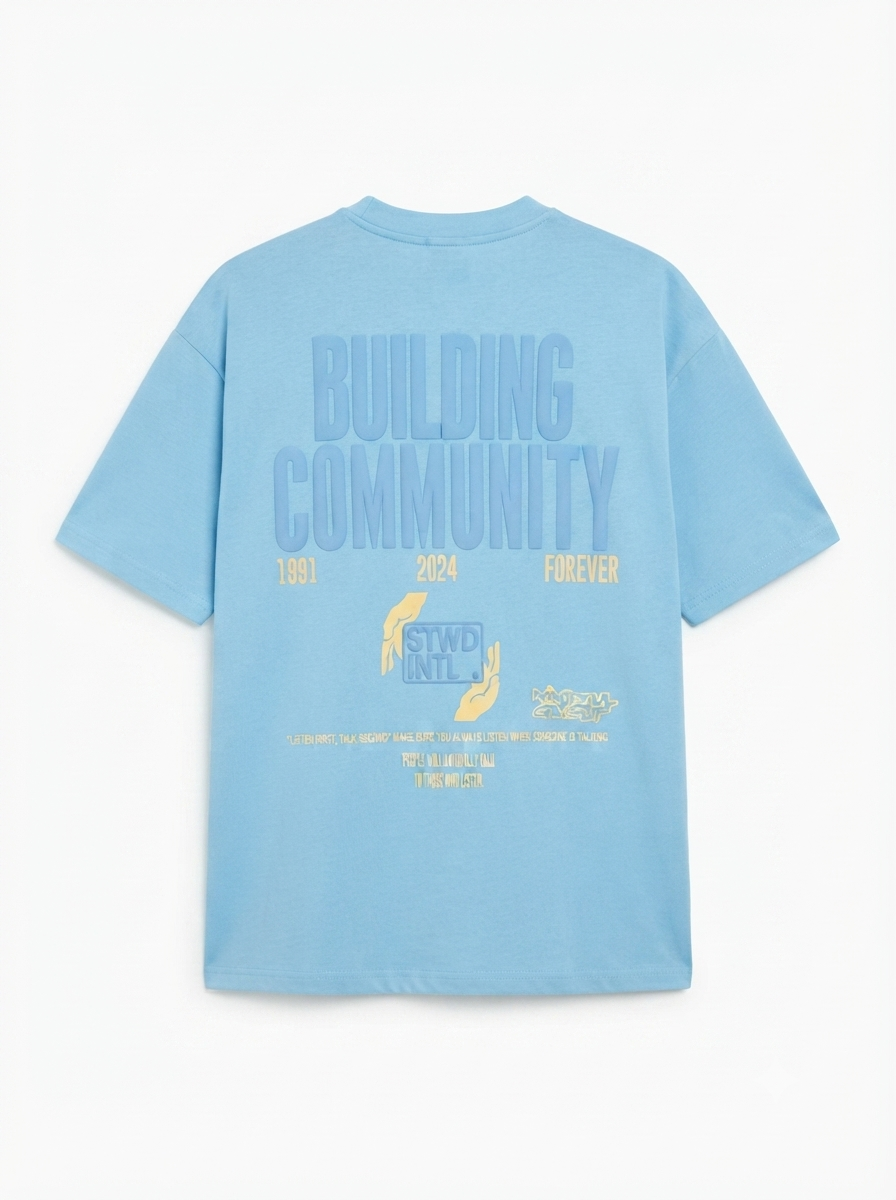 STWD Drop Shoulder Over Sized Embroidered T-shirt