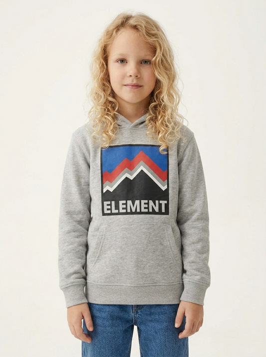 ELEMENT GIRLS GREY PRINTED PULLOVER HOODIE