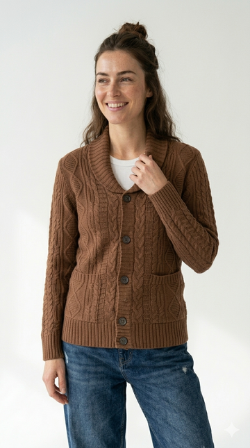 QR OAKRIDGE Womens Knit Pockets Cardigans