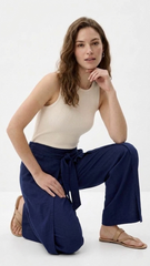 OYSHO Womens High Waist Flowy Wide Leg Trouser