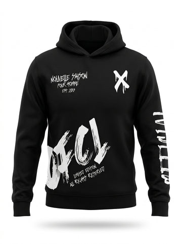 Men's Graphic Streetwear Pullover Hoodie – Black / Graffiti Prints