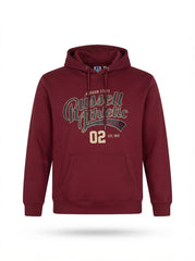 Russell Athletic Maroon Graphic Hoodie | Men's Streetwear Pullover