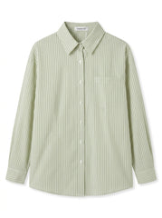Women's Striped Long Sleeve Button-Down Shirt