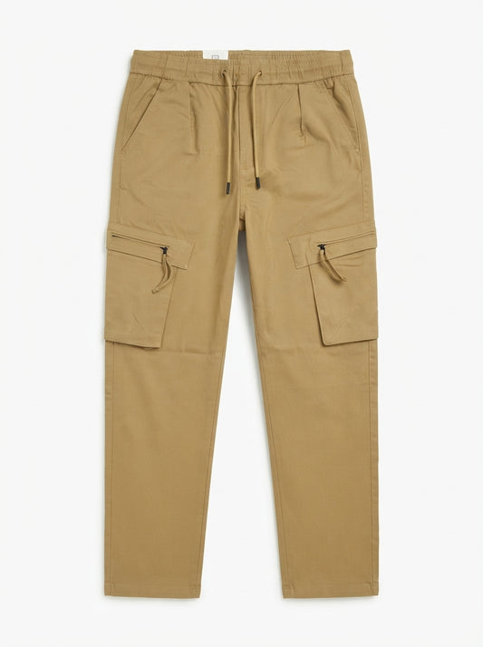 Men's Khaki Casual Cargo Trousers