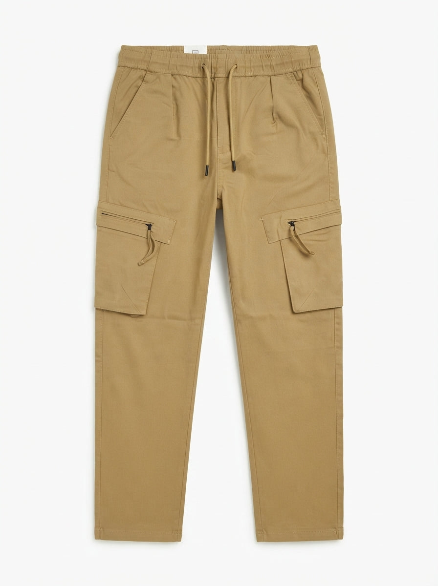 Men's Khaki Casual Cargo Trousers