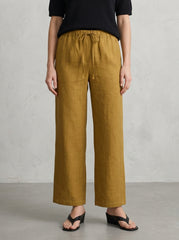 Women Mustard Yellow Drawstring Trousers