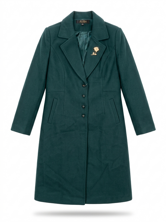 Women's Tailored Long Wool-Blend Coat