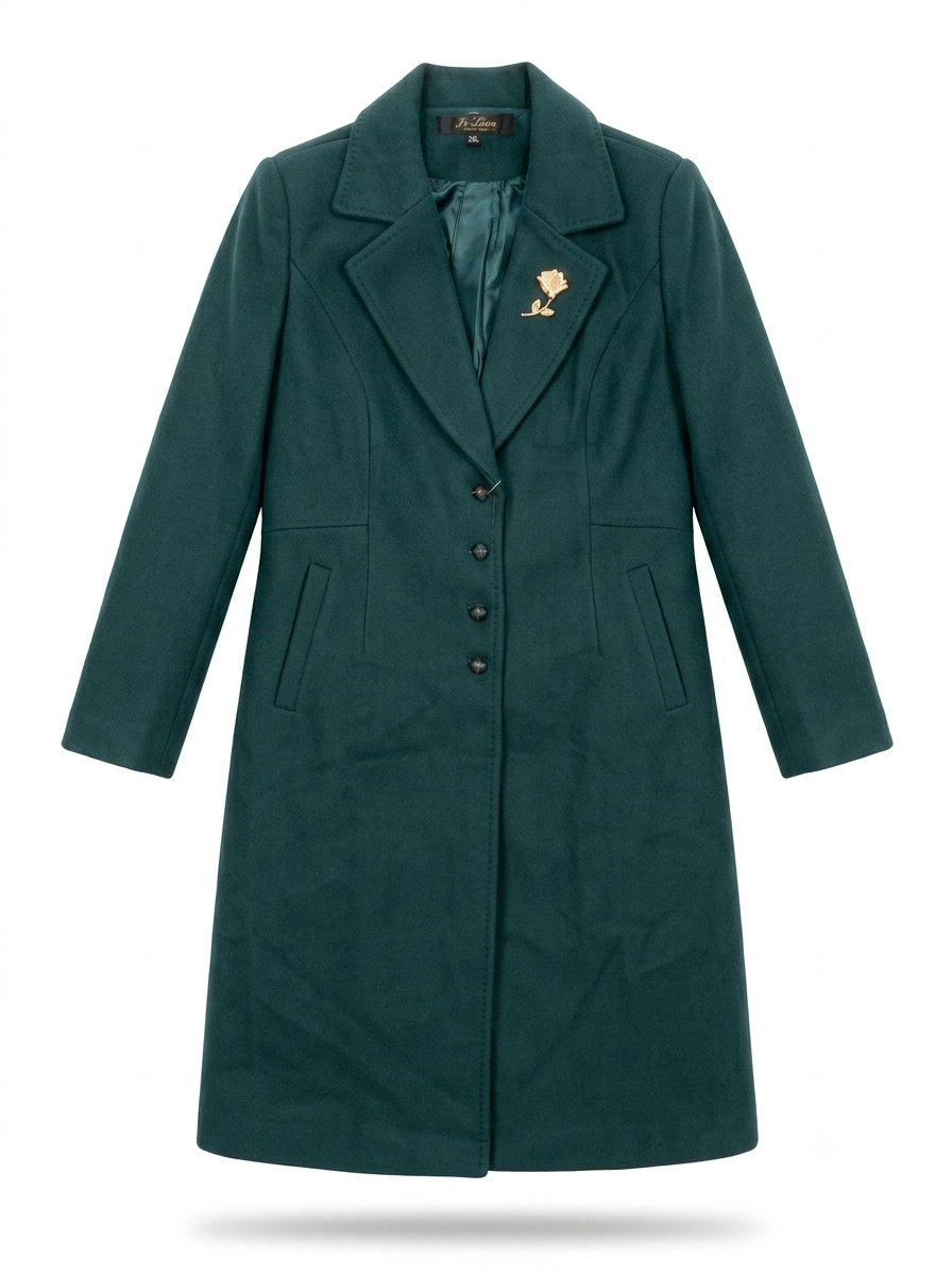 Women's Tailored Long Wool-Blend Coat