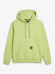 Men’s Essential Patch Fleece Hoodie – Lime Green
