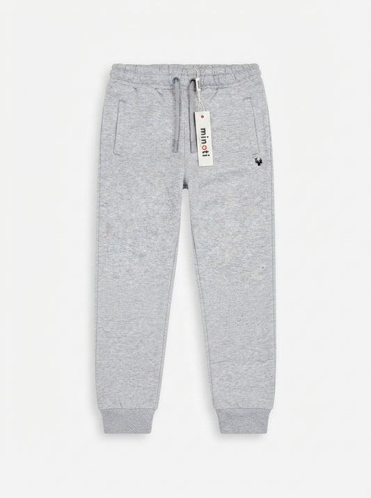 Kids' Light Grey Heather Fleece Joggers with Drawstring
