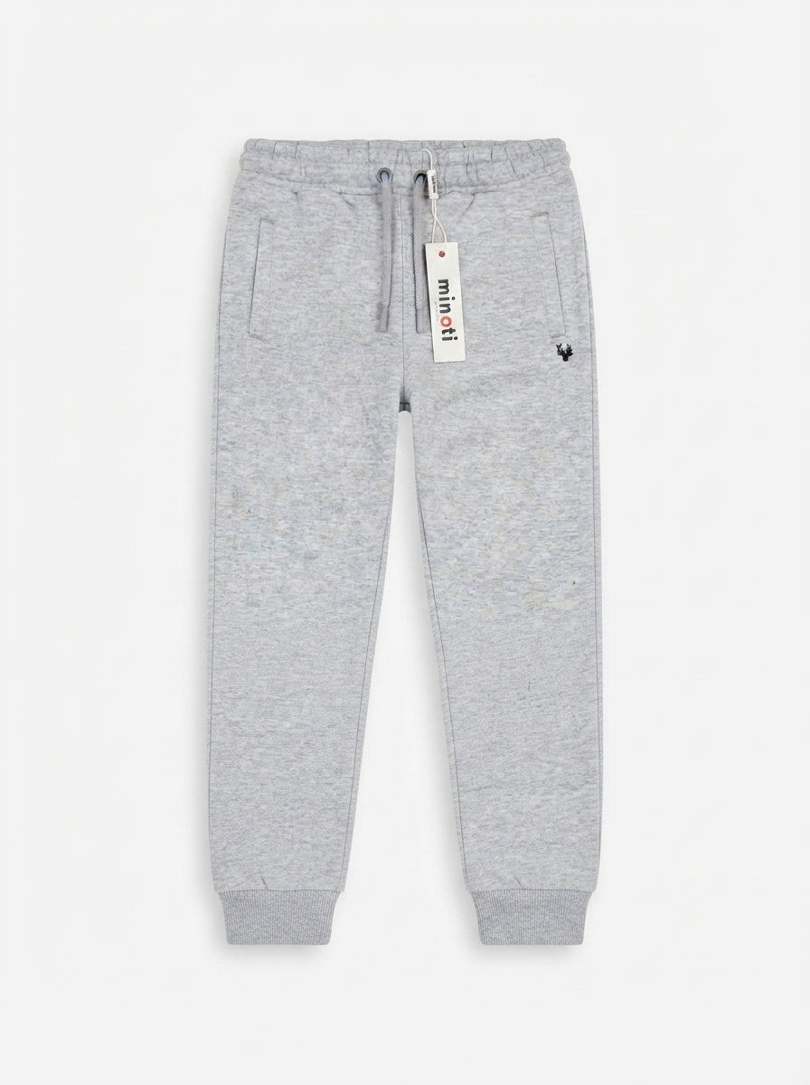 Kids' Light Grey Heather Fleece Joggers with Drawstring