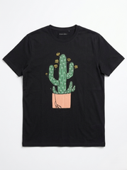 PIER ONE Men's Cactus Graphic T-Shirt – Black