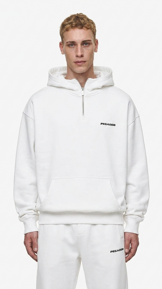 PEGADOR Mens Logo Oversized Halfzip Hoodie