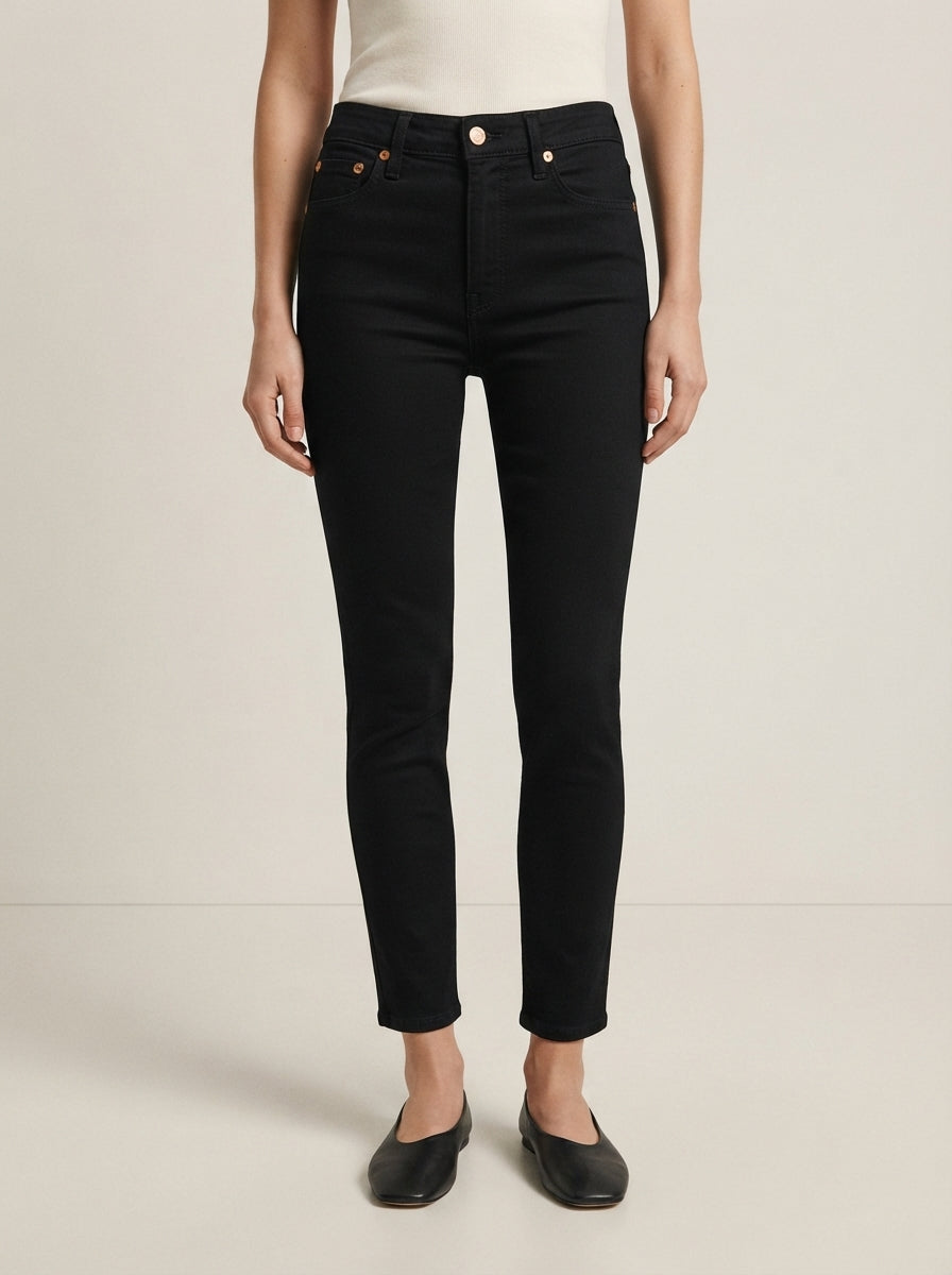LEV HIGH-RISE BLACK SKINNY JEANS
