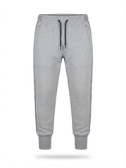 Mens Heather Grey Side-Tape Joggers | Casual Athletic Sweatpants
