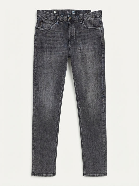 Men’s Slim Fit Grey Acid Wash Denim Jeans