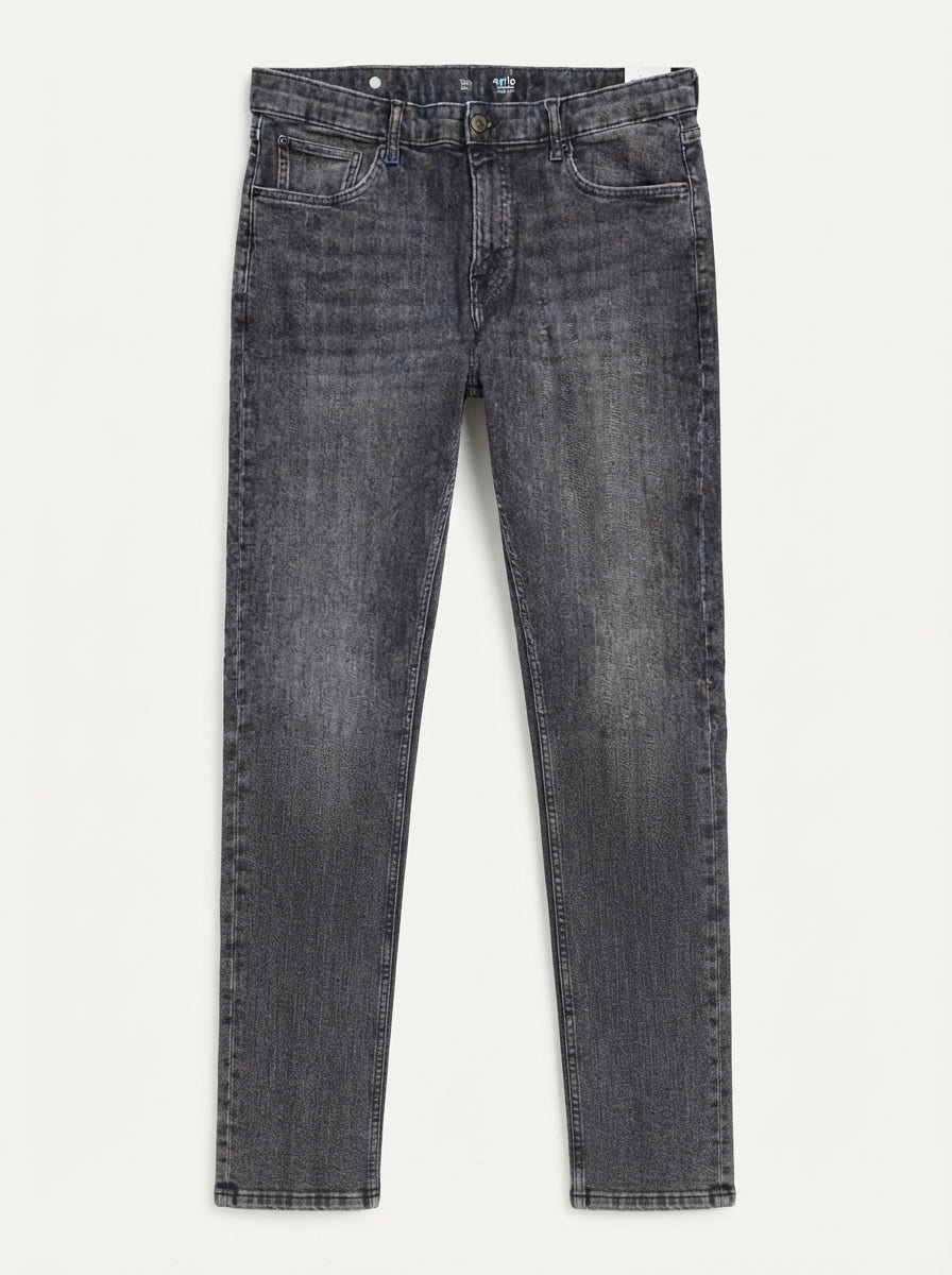 Men’s Slim Fit Grey Acid Wash Denim Jeans