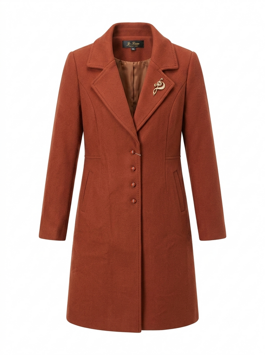 Women's Tailored Long Wool-Blend Coat