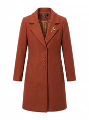 Women's Tailored Long Wool-Blend Coat