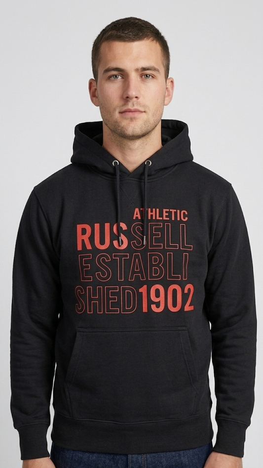 RUSSELL ATHLETIC MENS PRINTED PULL OVER HOODIE