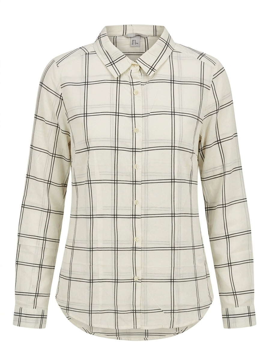 Women's Check Long-Sleeve Button-Down Shirt