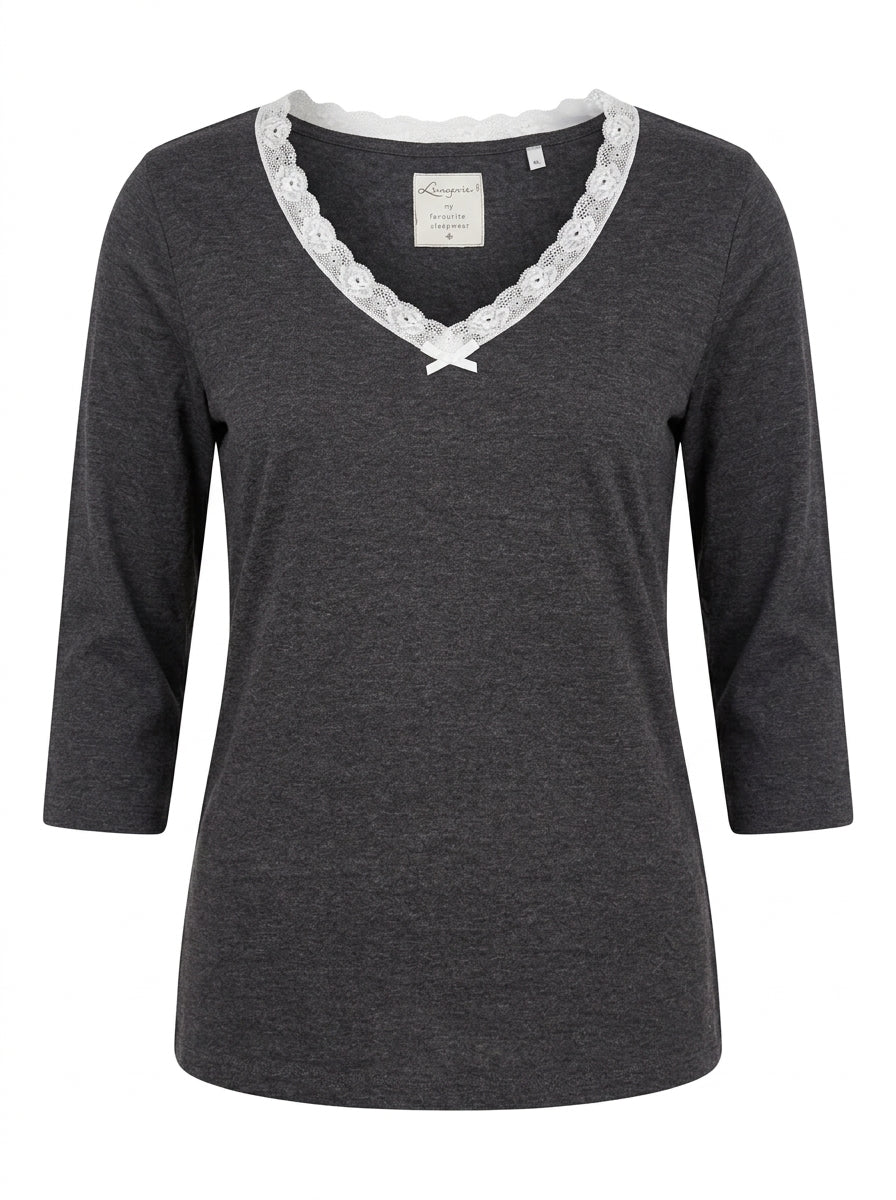 Women’s Lace-Trim V-Neck Lounge & Sleep Top