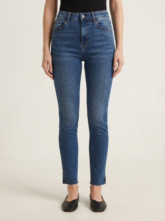 TOP SECRET HIGH-RISE SKINNY JEANS WITH SPLIT HEM