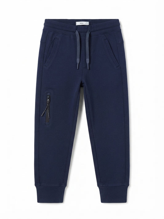 Boys' Dark Navy Blue Utility Sweatpants with Drawstring
