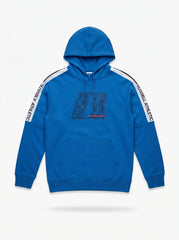 Russell Athletic Blue Shoulder-Stripe Hoodie | Men's Streetwear