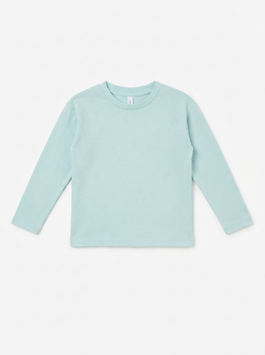 Kids' Sage Green Solid Long-Sleeve T-Shirt