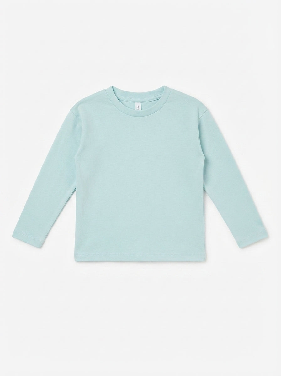 Kids' Sage Green Solid Long-Sleeve T-Shirt