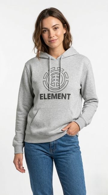 ELEMENT WOMENS PRINTED GREY MELANGE HOODIE