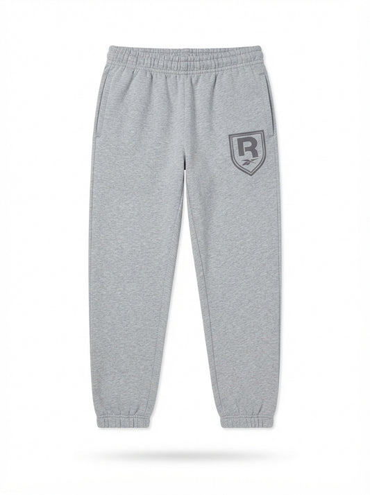 Men Heather Grey Crest Logo Fleece Joggers | Casual Athletic Sweatpants