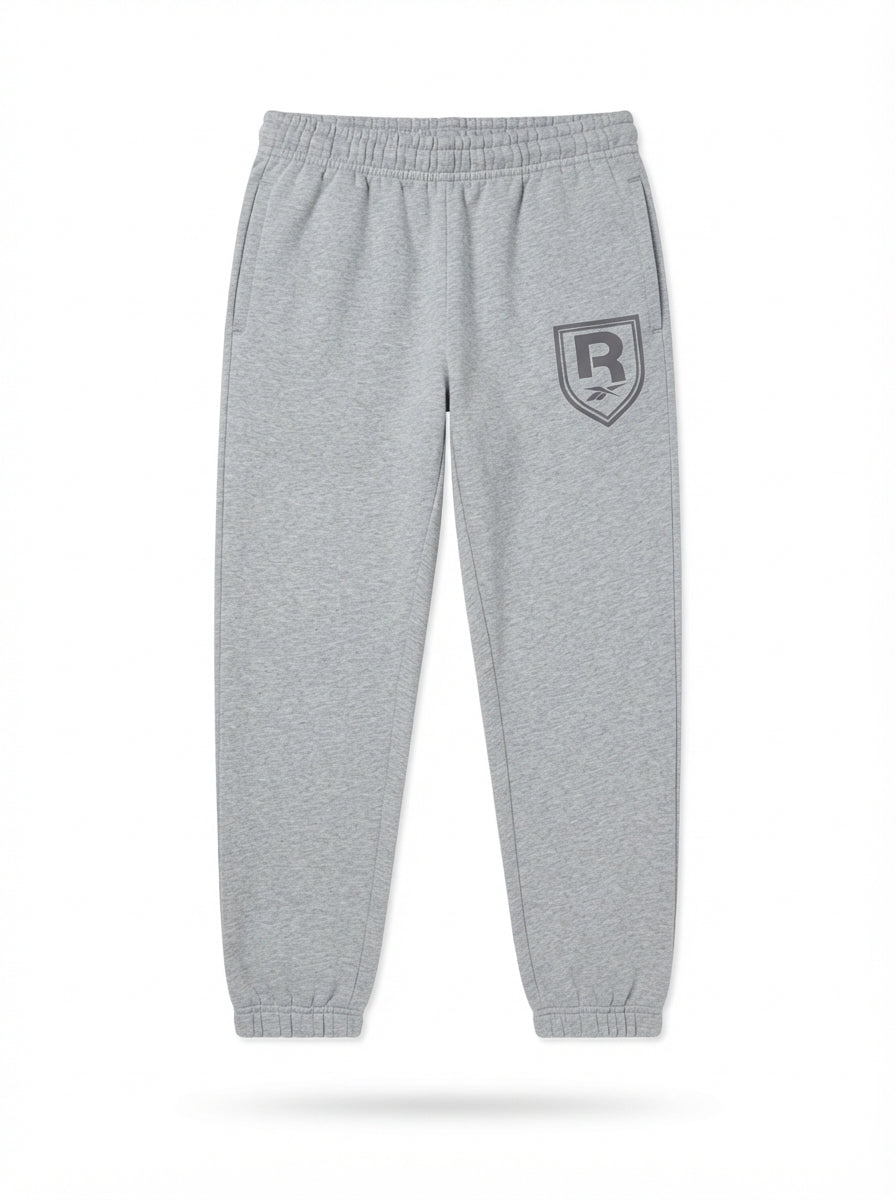 Men Heather Grey Crest Logo Fleece Joggers | Casual Athletic Sweatpants