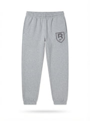 Men Heather Grey Crest Logo Fleece Joggers | Casual Athletic Sweatpants