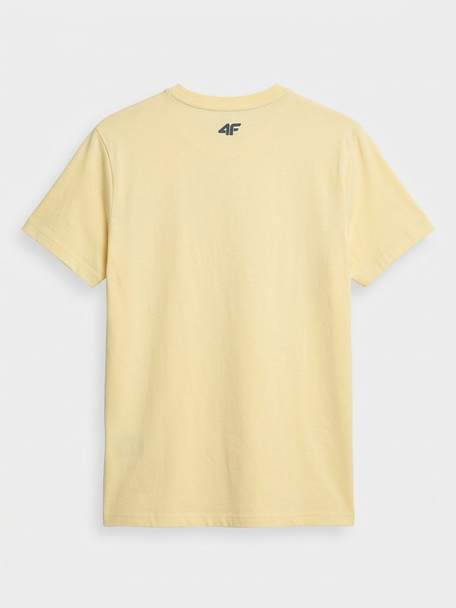 Men’s Surf Graphic Short Sleeve Cotton T-Shirt – Pale Yellow