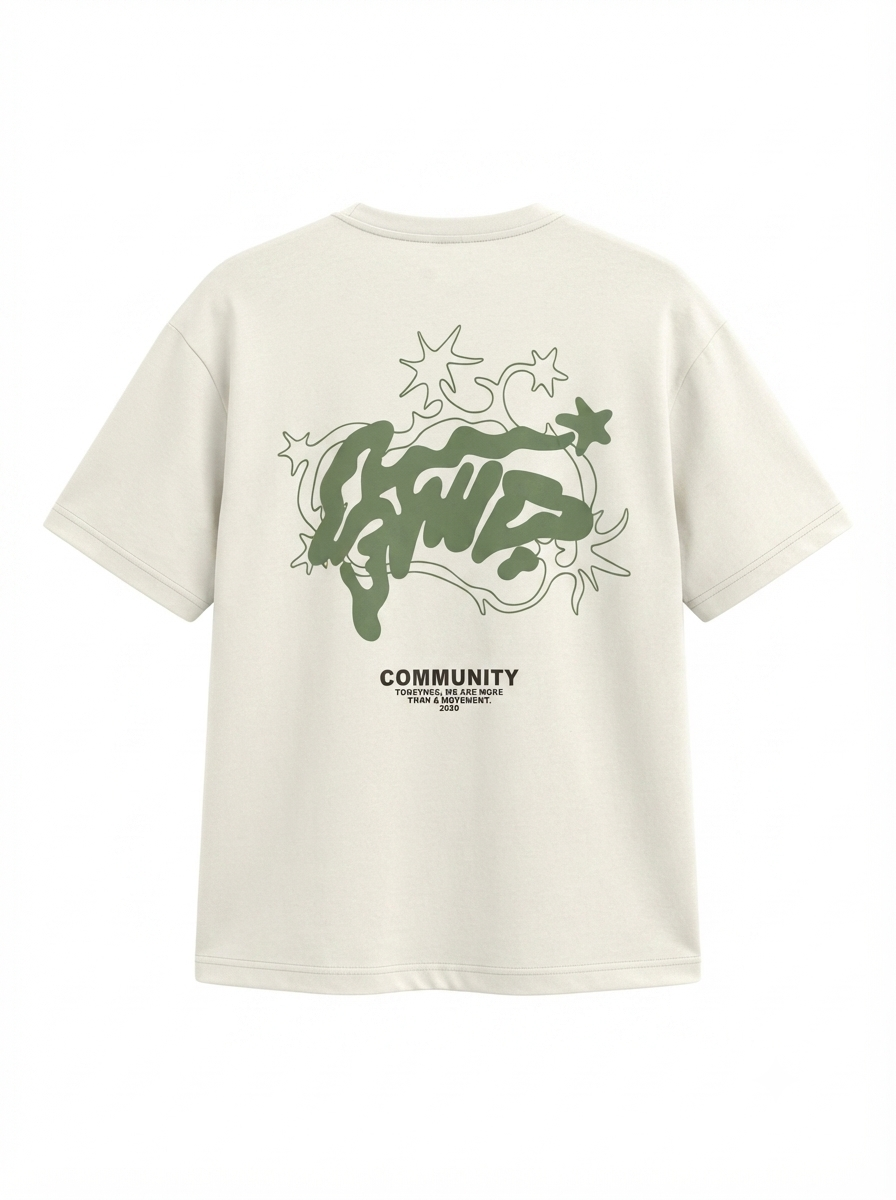 STWD Drop Shoulder Over Sized Embroidered T-shirt