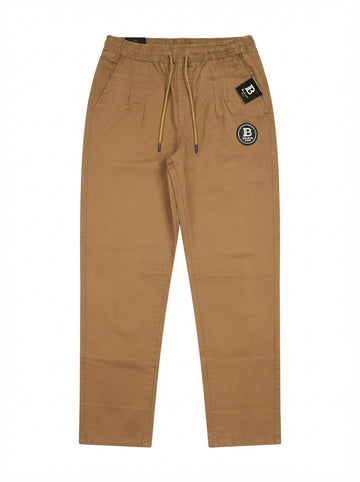 Men's Tan Casual Drawstring Trousers