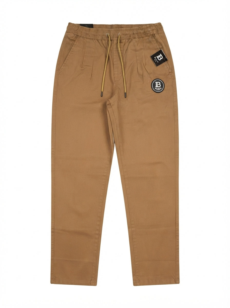 Men's Tan Casual Drawstring Trousers