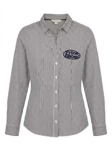 Women's Black Striped Long Sleeve Button-Down Shirt